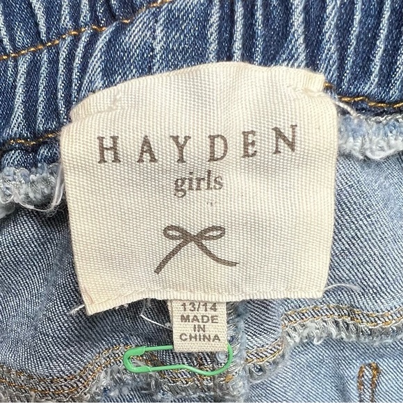 Hayden  Girls Jeans Sz 13/14 Fringe Hem, Star Accent, Stretch Waist, Pockets EUC - Picture 8 of 10